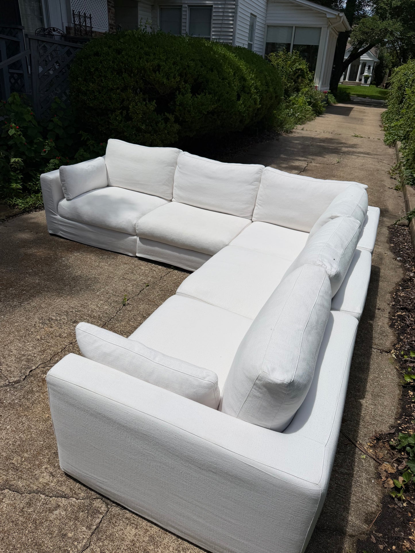 RH Lugano White L Sectional Slipcover Restoration Hardware