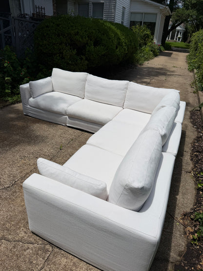 RH Lugano White L Sectional Slipcover Restoration Hardware