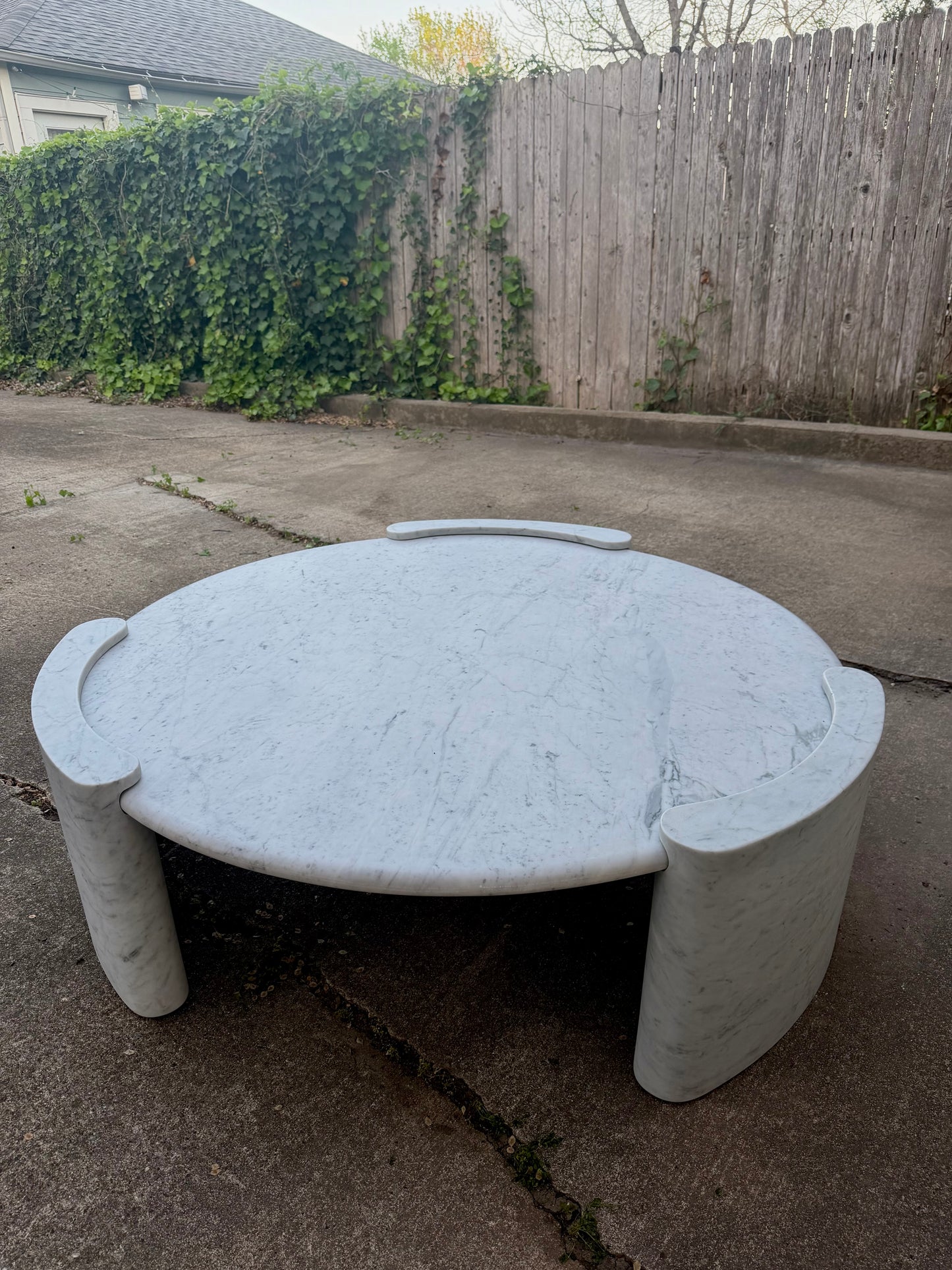 RH Cardin Marble Round Coffee Table Carrara Restoration Hardware