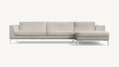 RH Italia Taper Arm Sectional Perennials Performance Gray Two Tone Linen