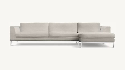 RH Italia Taper Arm Sectional Perennials Performance Gray Two Tone Linen