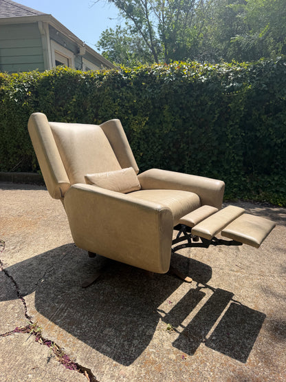 RH Luke Leather Reclining Swivel Chair Desk Chair Lounge Restoration Hardware