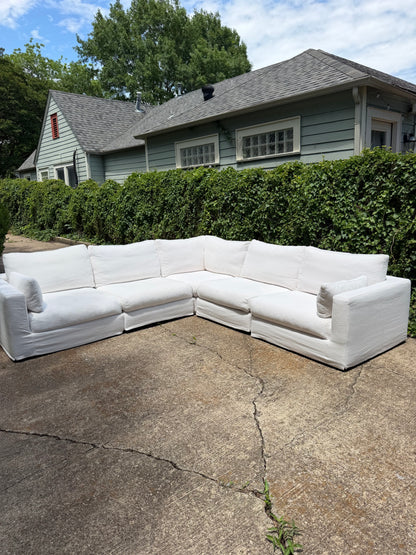 RH Lugano White L Sectional Slipcover Restoration Hardware