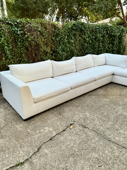 RH White Modena Track Arm Modular Right-Arm L-Sectional