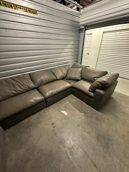 RH Leather Cloud Modular Six Piece Sectional