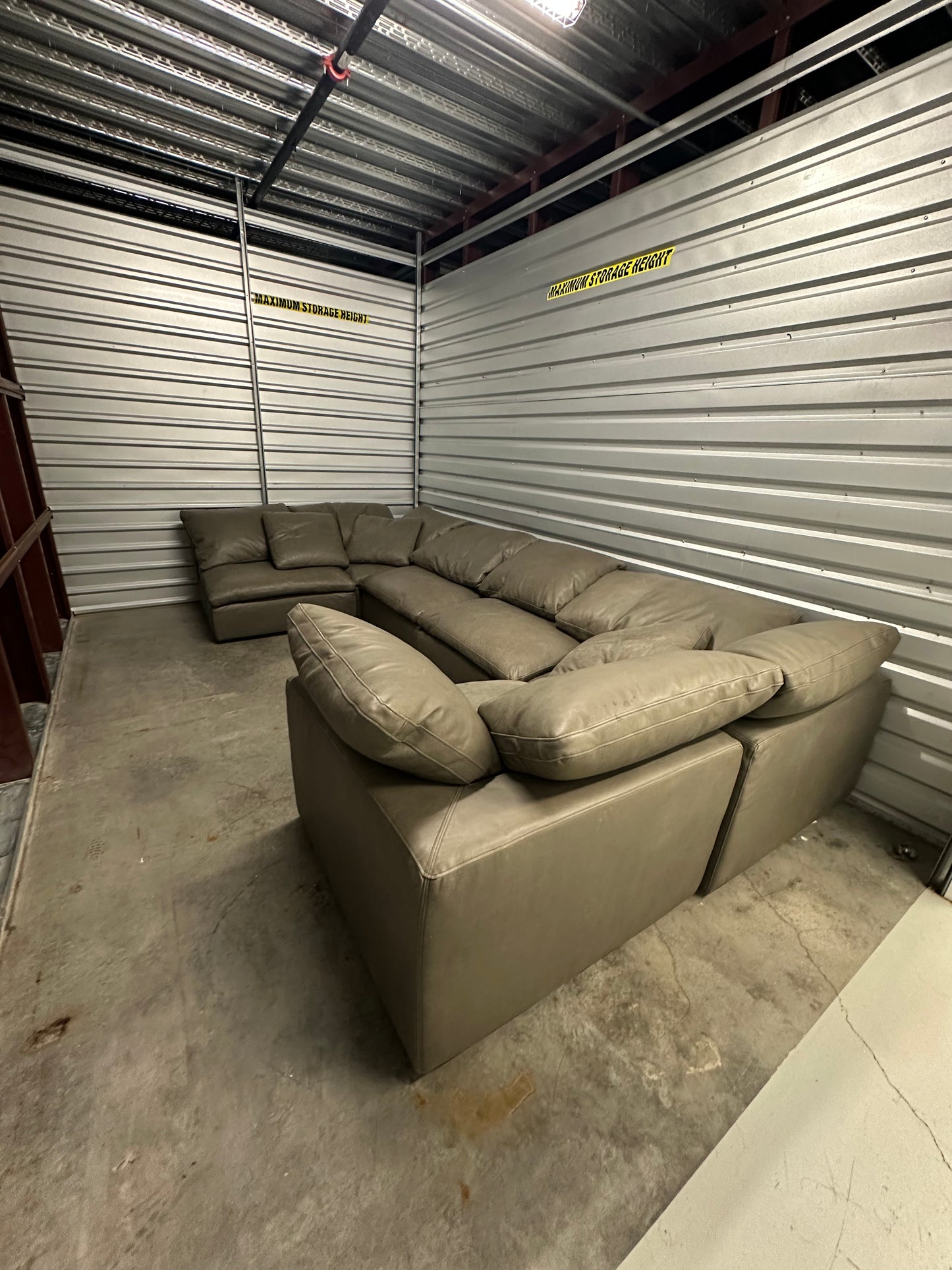 RH Leather Cloud Modular Six Piece Sectional