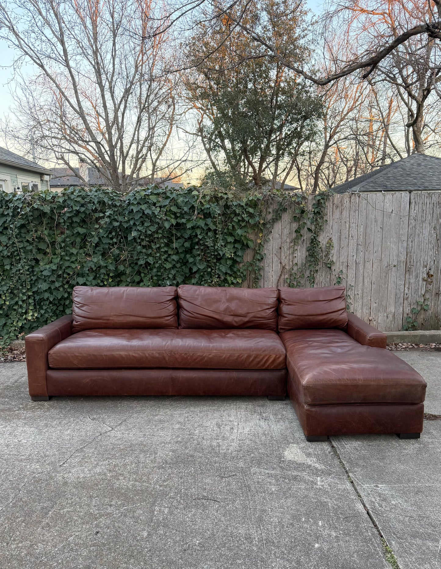 RH Leather Maxwell Sectional Brown Classic Restoration Hardware
