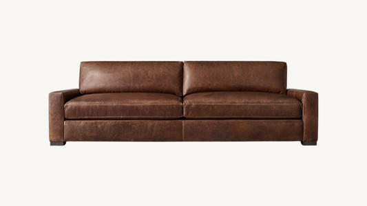 RH Maxwell Brown Leather 7 Foot Restoration Hardware