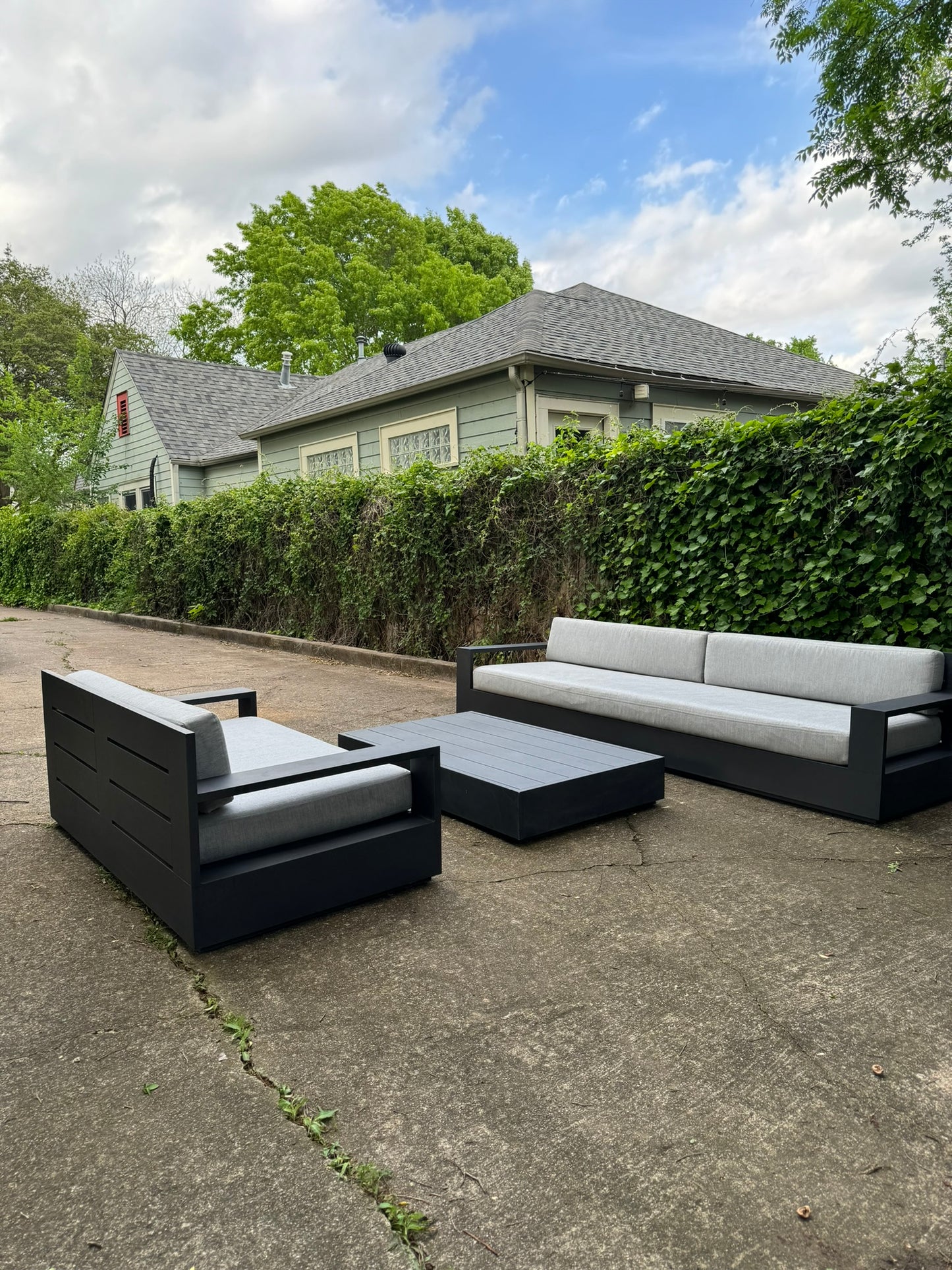 RH Marbella Metal Outdoor Set - Sofa, Loveseat, Coffee Table