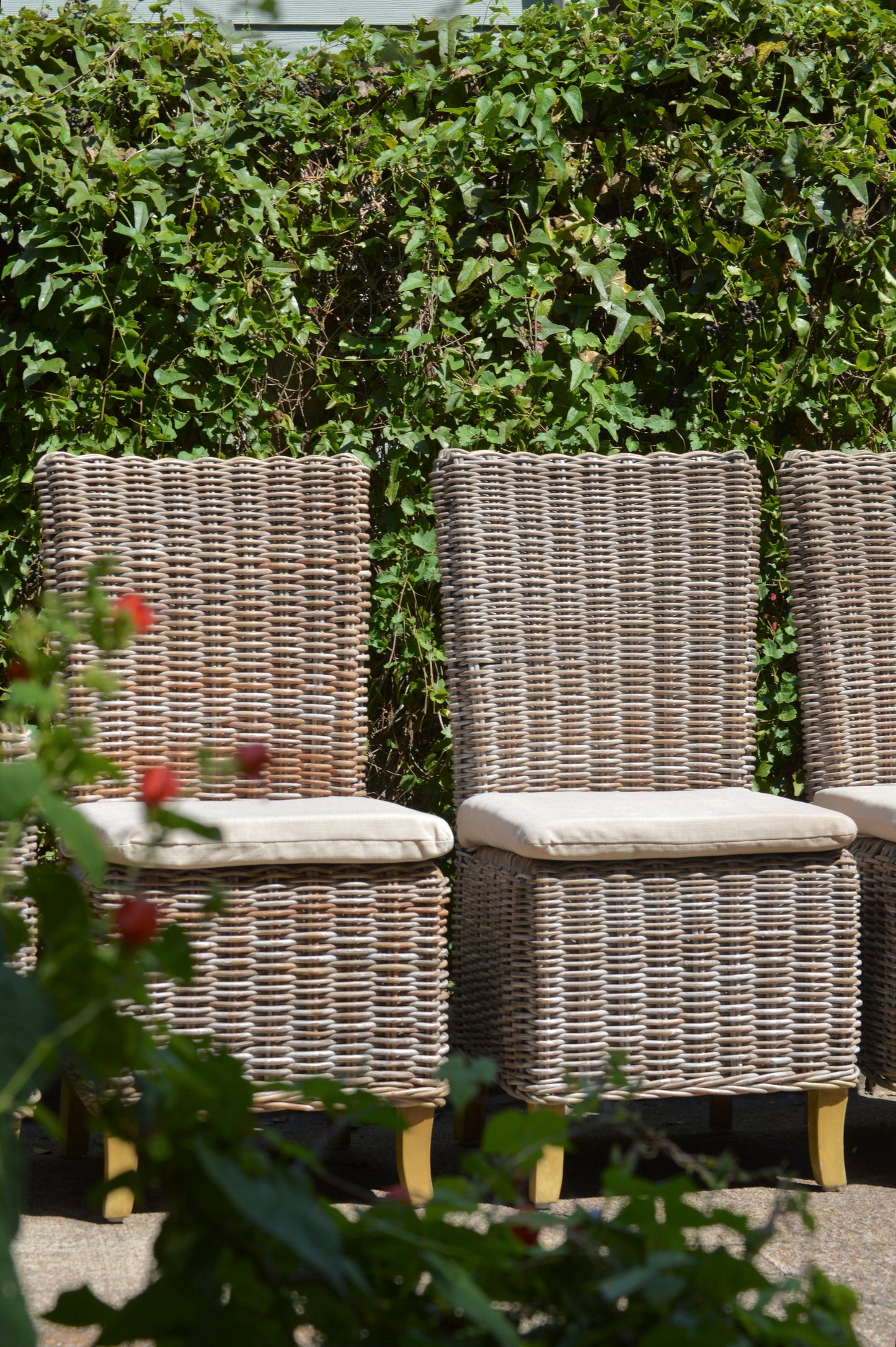 RH Provence Wicker High-Back Dining Chair Set of 6 Outdoor or Indoor Restoration Hardware