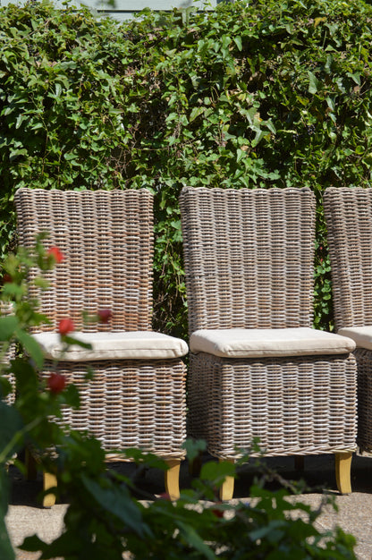 RH Provence Wicker High-Back Dining Chair Set of 6 Outdoor or Indoor Restoration Hardware