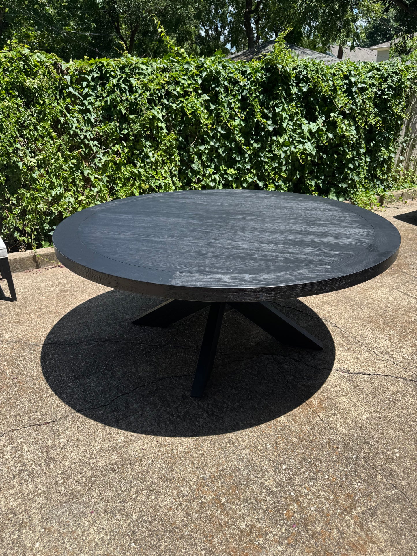 RH 1960s French X-Base 72” Round Dining Table Restoration Hardware