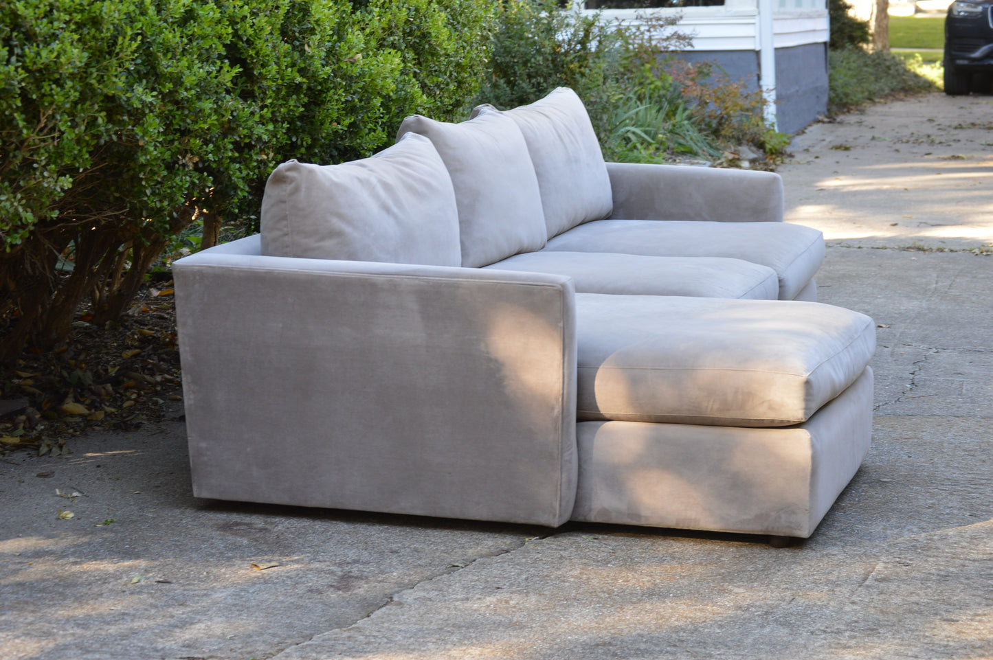 C&B Lounge Deep 2-piece Sectional Gray Microfiber