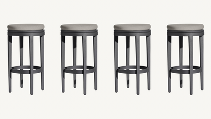 RH Balmain Aluminum Swivel Outdoor Stools Set of 4 Restoration Hardware