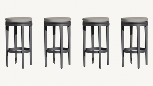 RH Balmain Aluminum Swivel Outdoor Stools Set of 4 Restoration Hardware