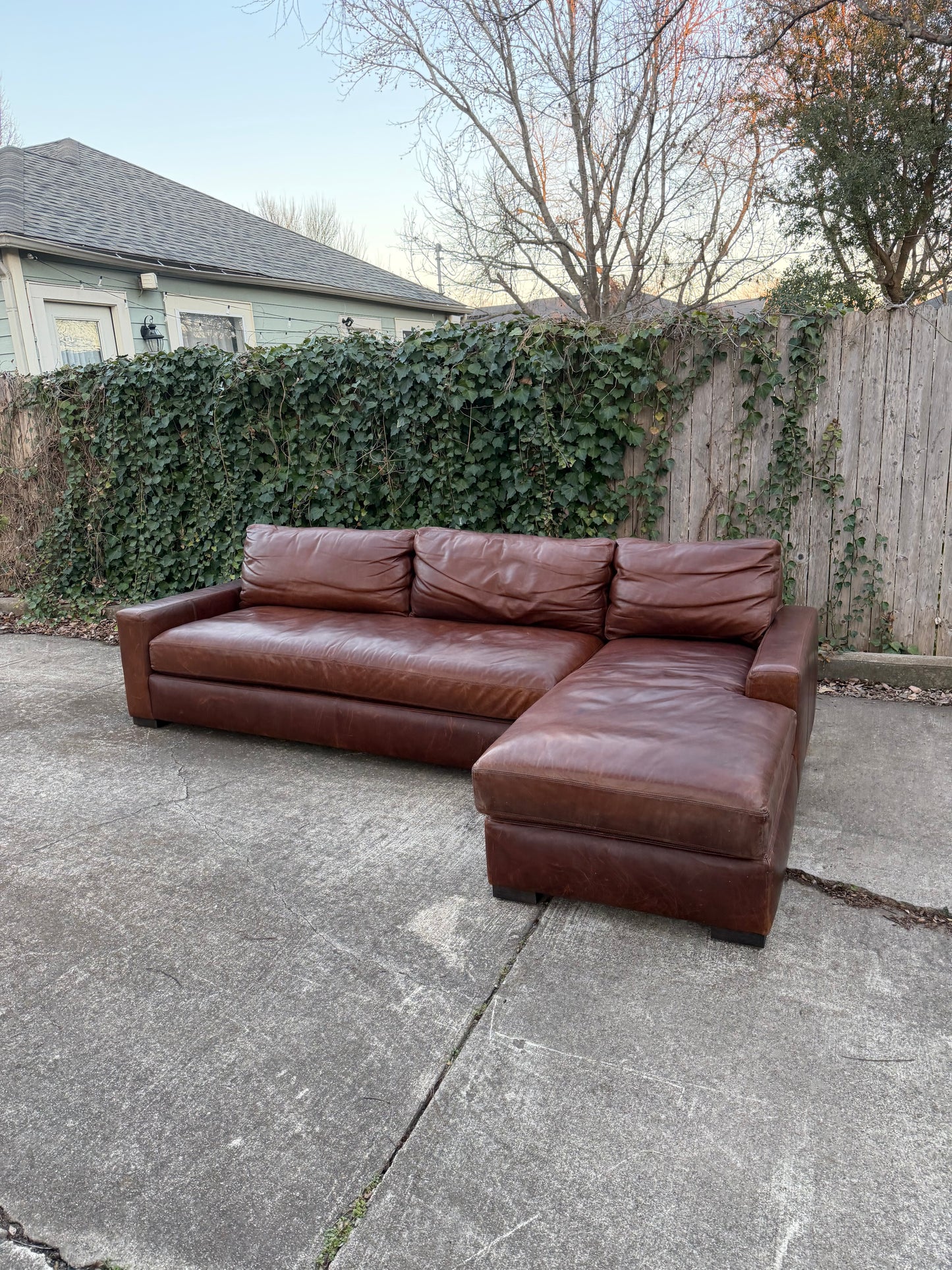 RH Leather Maxwell Sectional Brown Classic Restoration Hardware