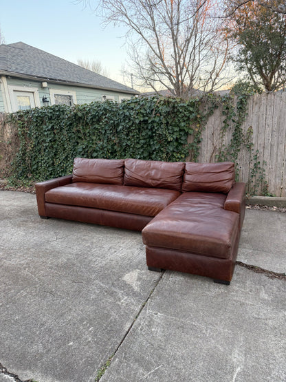 RH Leather Maxwell Sectional Brown Classic Restoration Hardware
