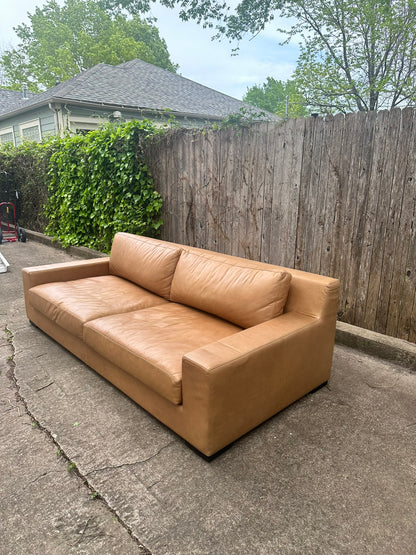 RH Modena Camel Leather Sofa