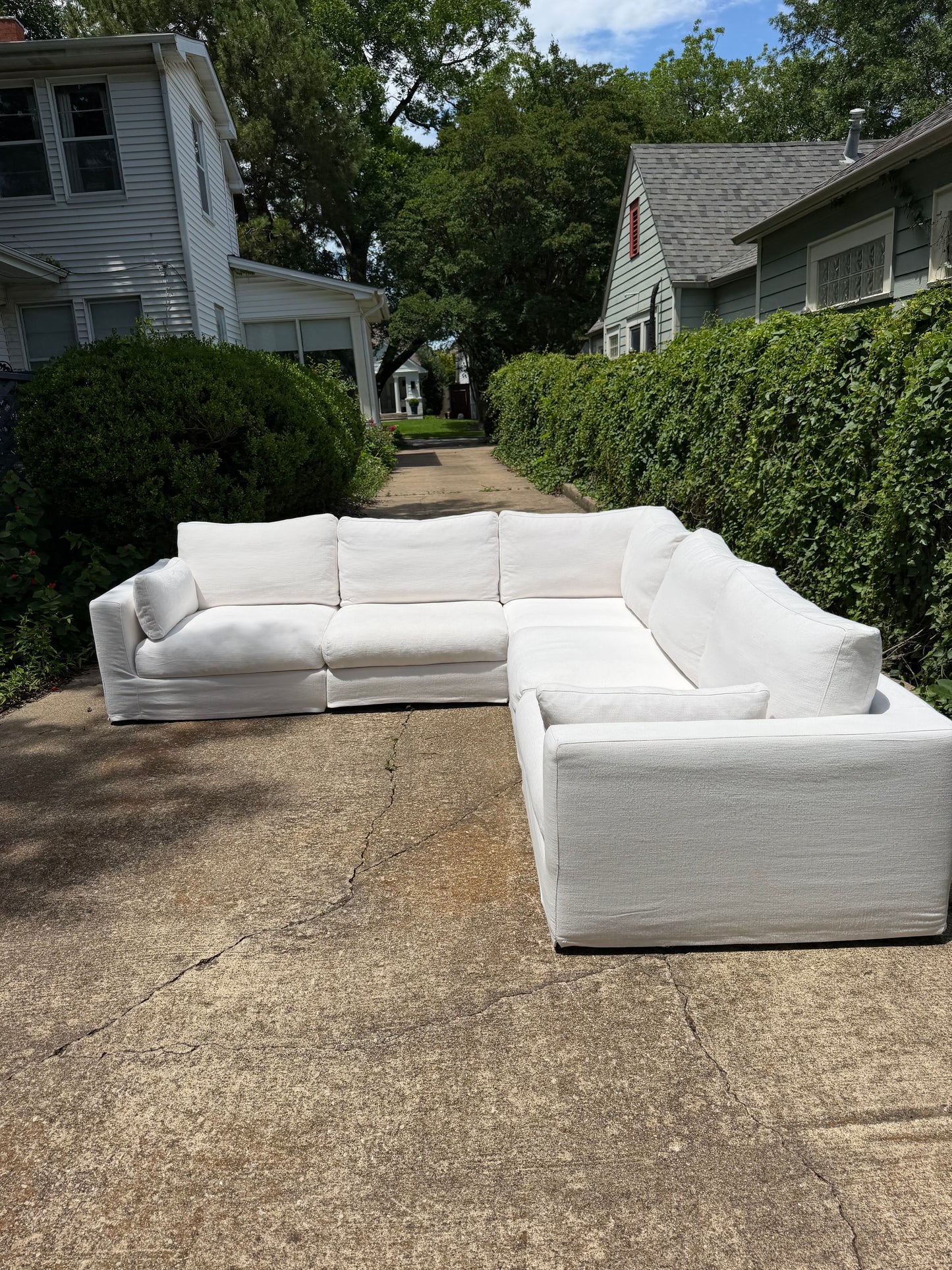 RH Lugano White L Sectional Slipcover Restoration Hardware