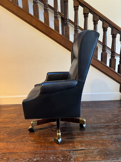 Ross Perot EDS Executive Boardroom Genuine Leather Swivel Chairs More Available Dallas History