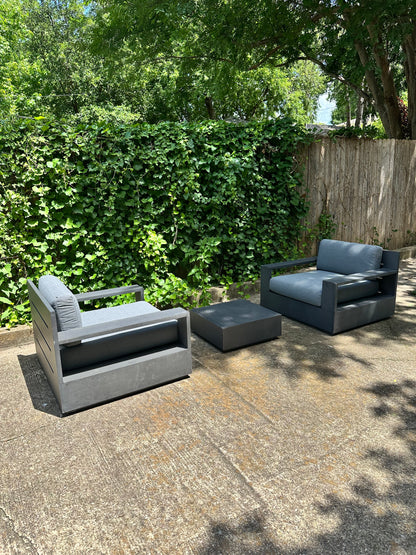 RH Marbella Chair & Ottoman Set