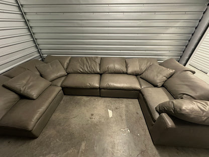 RH Leather Cloud Modular Six Piece Sectional