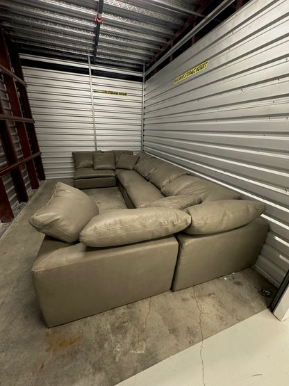 RH Leather Cloud Modular Six Piece Sectional