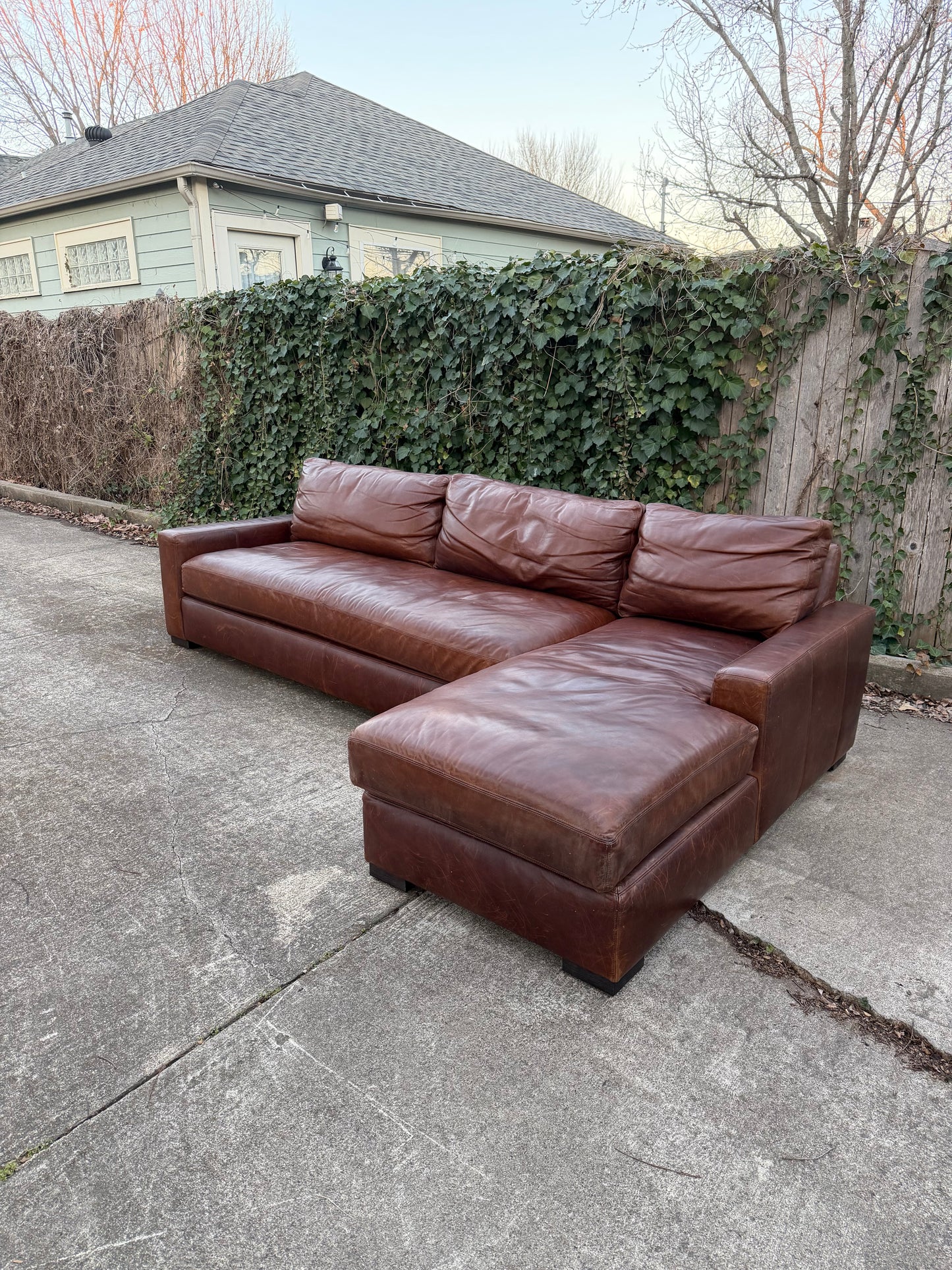 RH Leather Maxwell Sectional Brown Classic Restoration Hardware