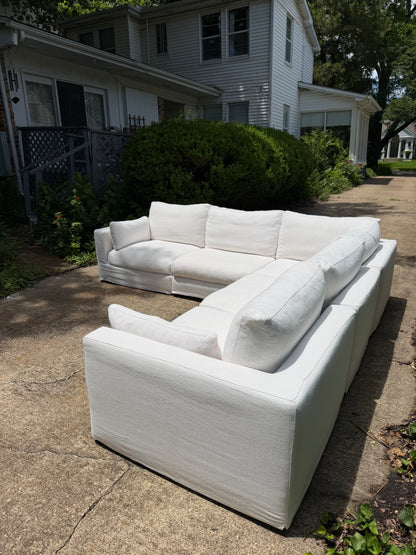 RH Lugano White L Sectional Slipcover Restoration Hardware