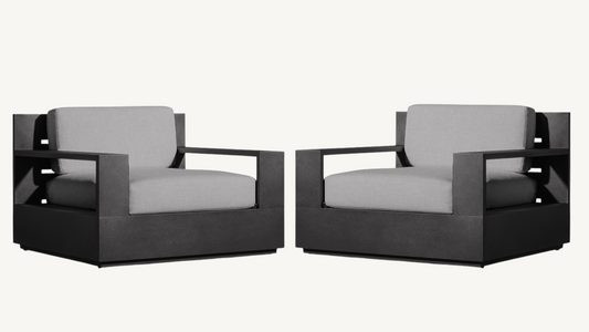 RH Marbella Chair & Ottoman Set