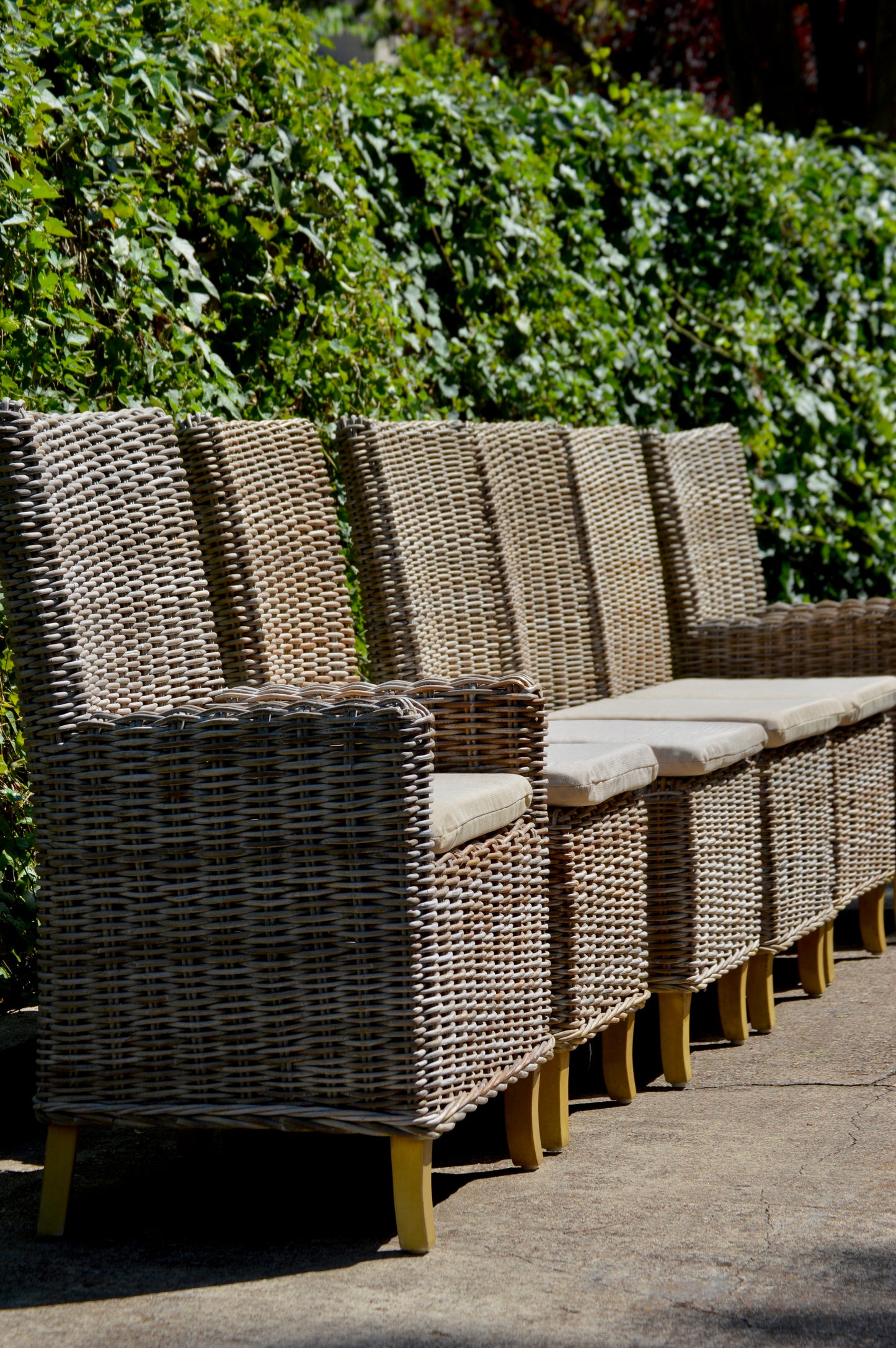 RH Provence Wicker High-Back Dining Chair Set of 6 Outdoor or Indoor Restoration Hardware