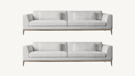 RH Italia Taper Arm Sofa Metal Base Set of 2