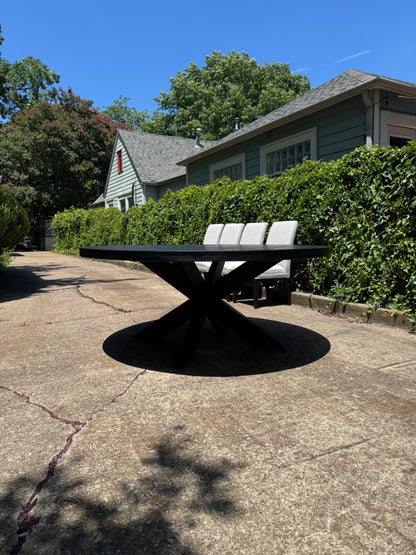 RH 1960s French X-Base 72” Round Dining Table Restoration Hardware