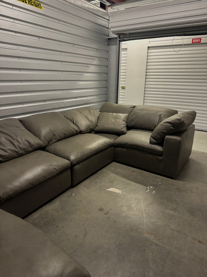 RH Leather Cloud Modular Six Piece Sectional