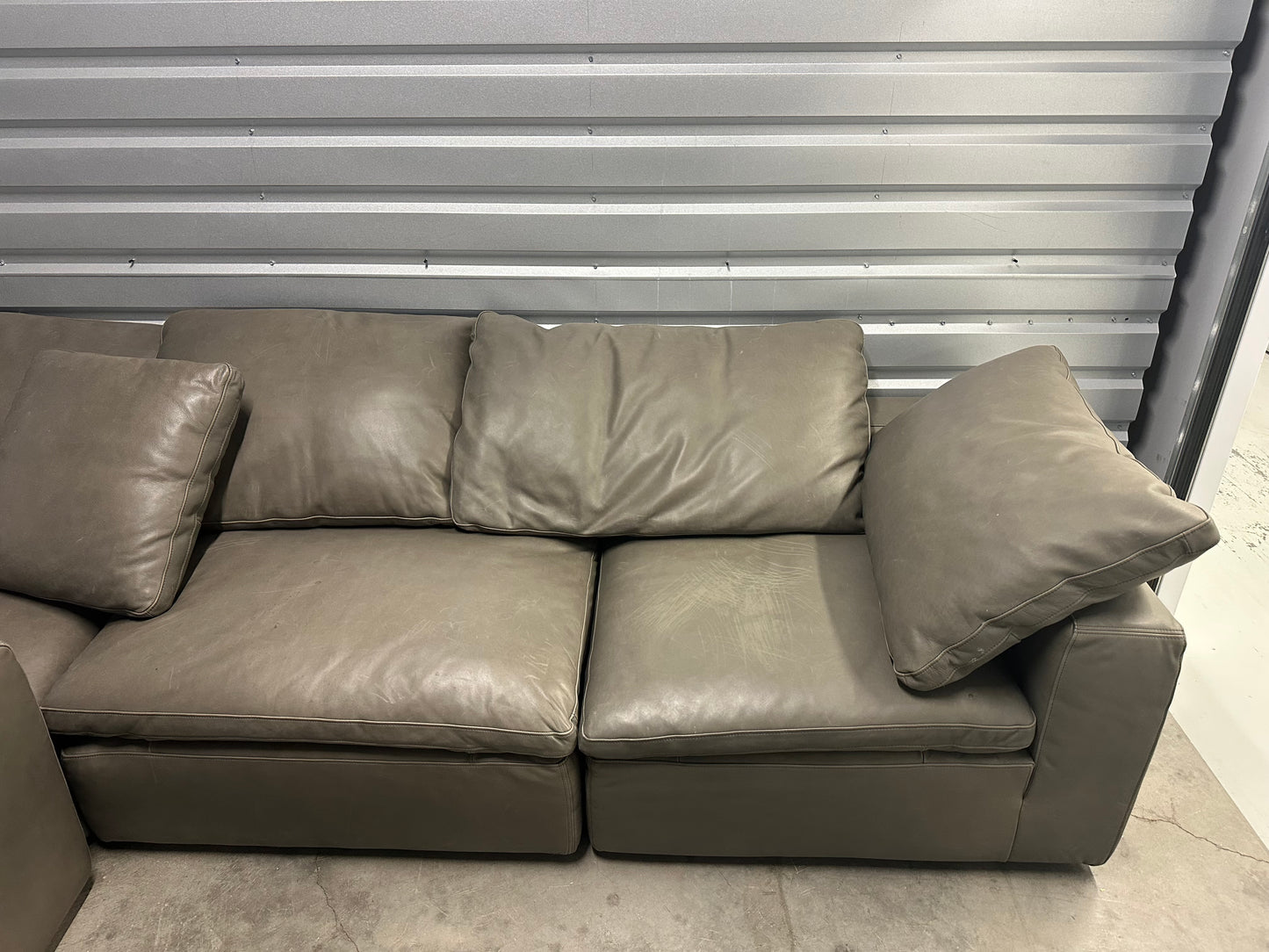 RH Leather Cloud Modular Six Piece Sectional
