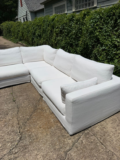 RH Lugano White L Sectional Slipcover Restoration Hardware