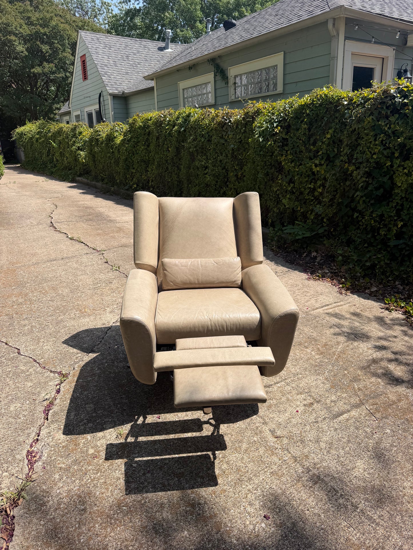 RH Luke Leather Reclining Swivel Chair Desk Chair Lounge Restoration Hardware