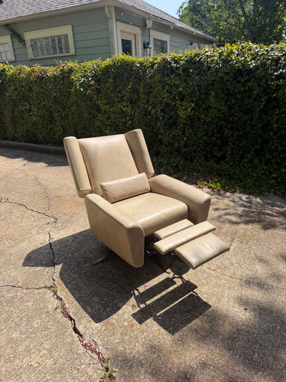 RH Luke Leather Reclining Swivel Chair Desk Chair Lounge Restoration Hardware