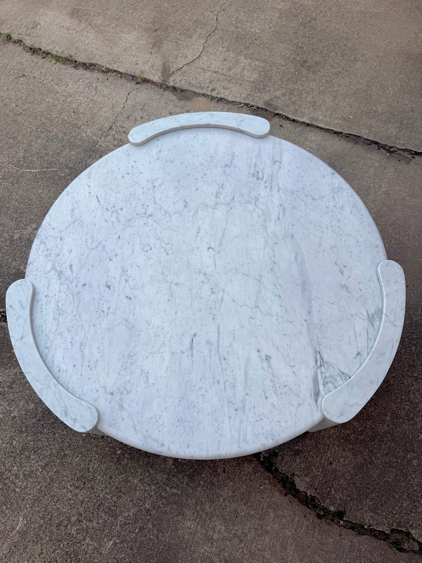 RH Cardin Marble Round Coffee Table Carrara Restoration Hardware