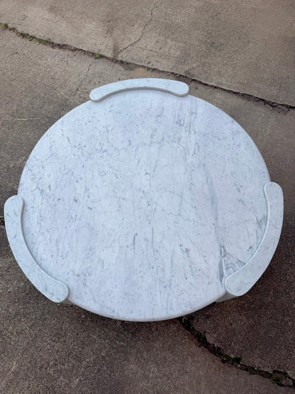 RH Cardin Marble Round Coffee Table Carrara Restoration Hardware