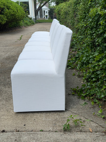 RH Ellison Set of 8 Dining Chairs White Performance Linen Restoration Hardware