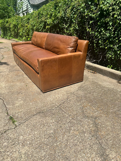 RH Leather Belgian Track Arm Sofa