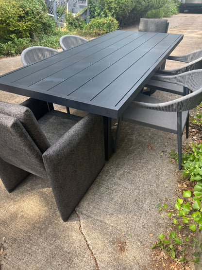 RH Portofino 96" Aluminum Outdoor Dining Table With Chairs Set Of 6 Restoration Hardware