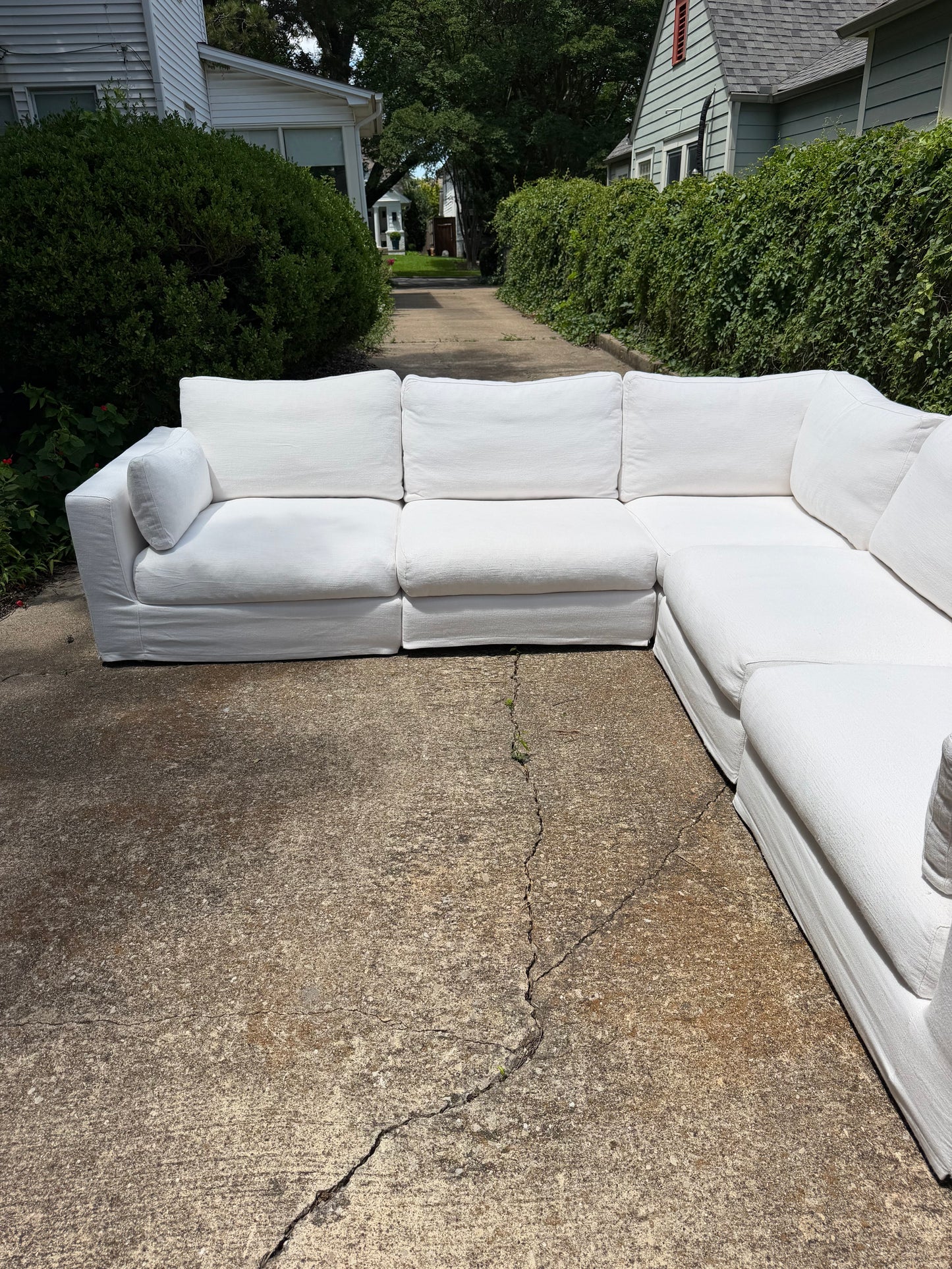 RH Lugano White L Sectional Slipcover Restoration Hardware