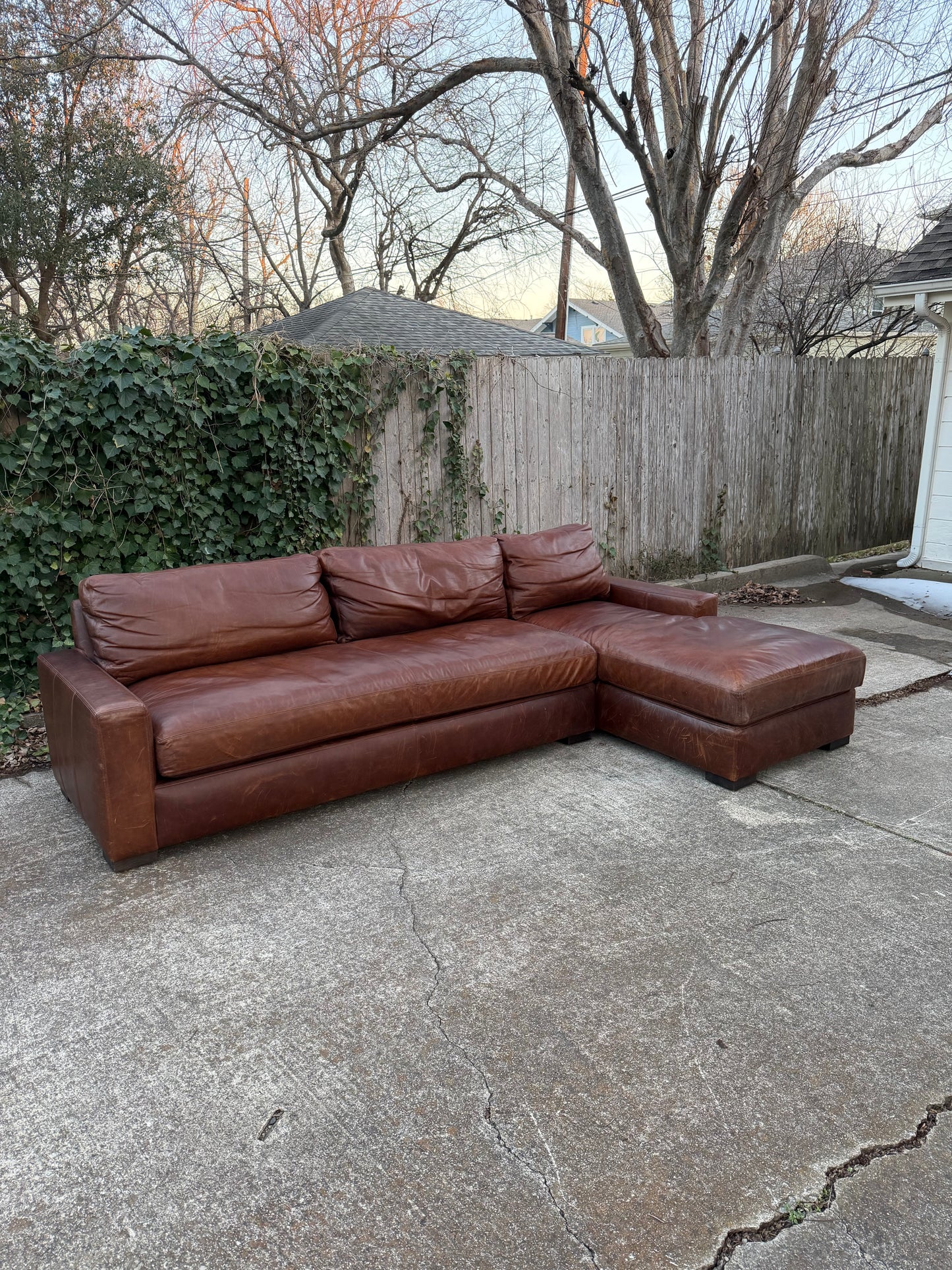 RH Leather Maxwell Sectional Brown Classic Restoration Hardware