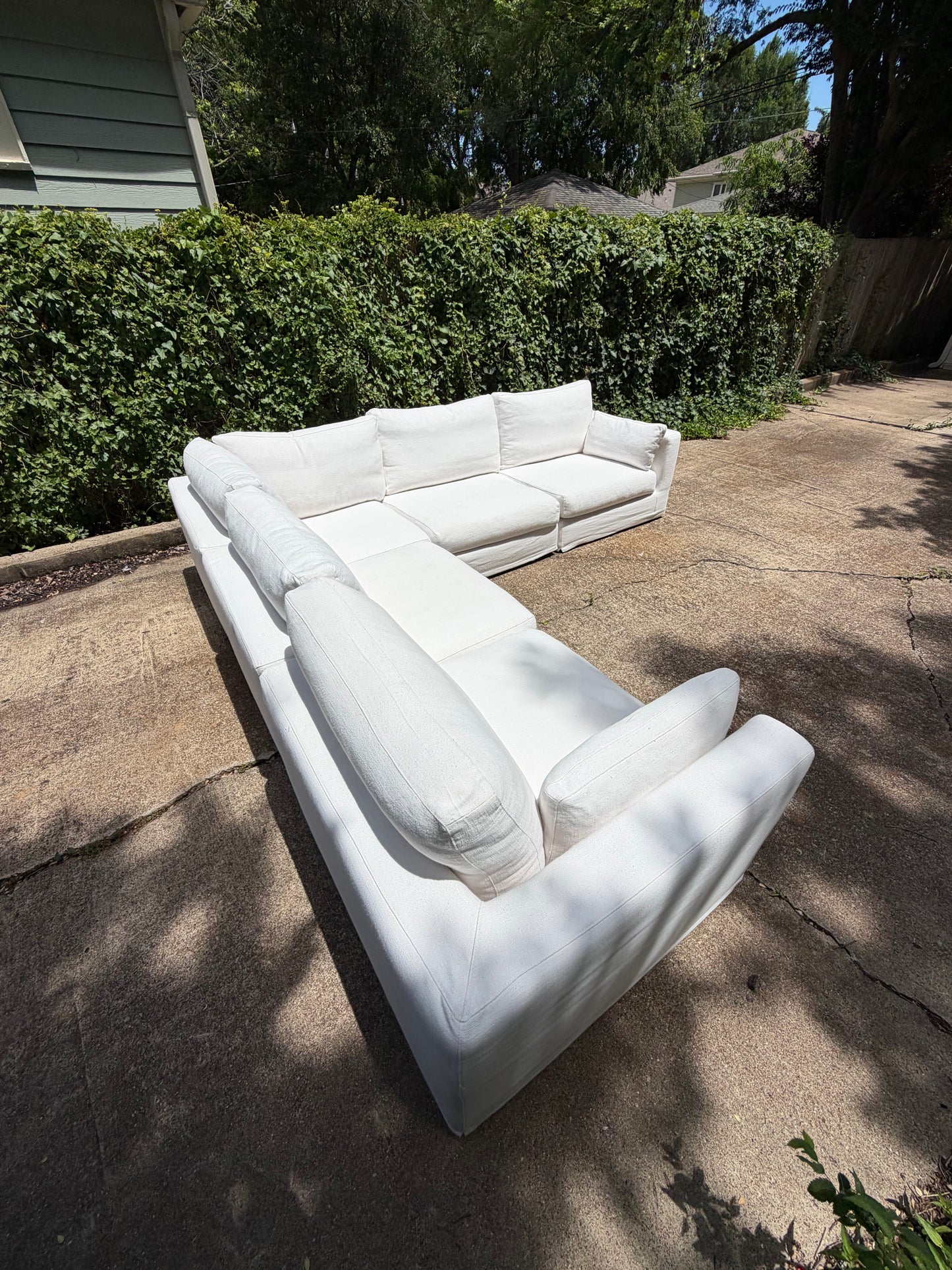 RH Lugano White L Sectional Slipcover Restoration Hardware