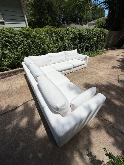 RH Lugano White L Sectional Slipcover Restoration Hardware