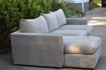 C&B Lounge Deep 2-piece Sectional Gray Microfiber