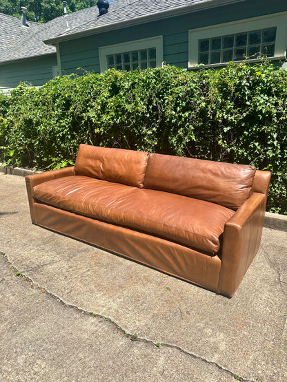 RH Leather Belgian Track Arm Sofa