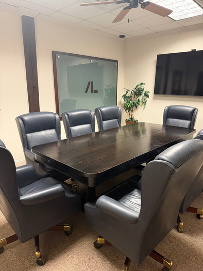 Ross Perot EDS Executive Boardroom Genuine Leather Swivel Chairs More Available Dallas History